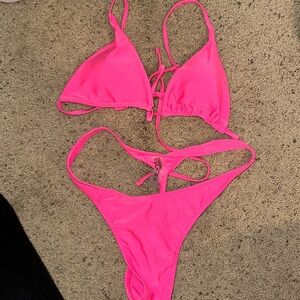neon pink bikini